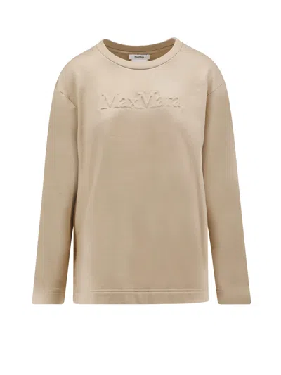 Max Mara Silk And Cotton Blend Berma Sweatshirt In Neutral