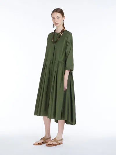 Max Mara Silk And Cotton Dress In Green