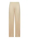 Max Mara Silk And Cotton Fleece Trousers In Neutral