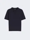 Max Mara Silk And Cotton Polo T-shirt In Blue