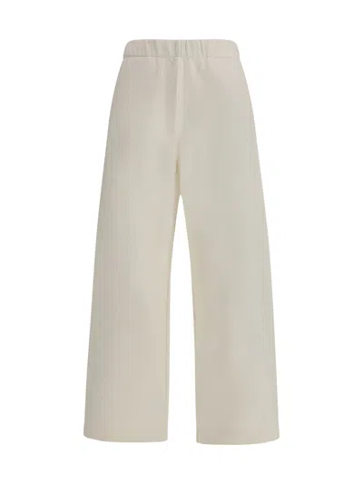 Max Mara Silk And Cotton Sweatpants In White