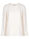 Max Mara Cotton Silk Sweatshirt Sweatshirts White