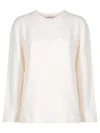 Max Mara Cotton Silk Sweatshirt Sweatshirts White In White
