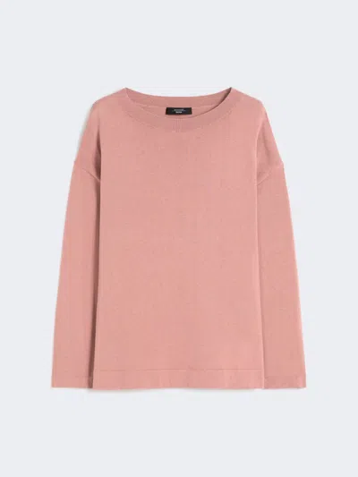 Max Mara Silk And Cotton Yarn Sweater In Pink