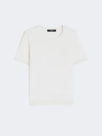 Max Mara Silk And Cotton Yarn T-shirt In White