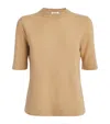 Max Mara Warren Silk And Cashmere Fine Knit Top In Beige