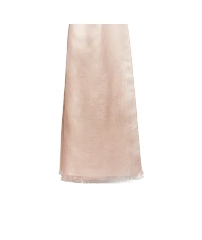 Max Mara Silk And Linen Stole In Nude
