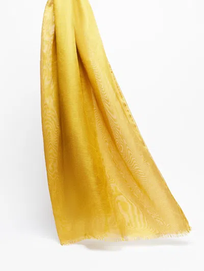 Max Mara Silk And Linen Stole In Yellow