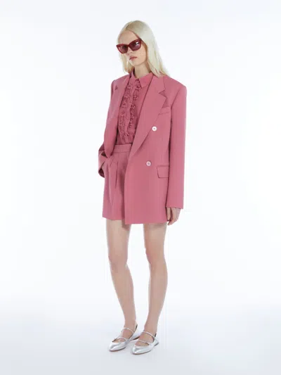 Max Mara Silk And Wool Argyle Jumper In Pink