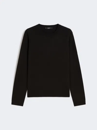 Max Mara Silk And Wool Yarn Jumper In Black