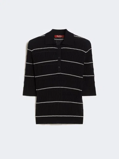 Max Mara Silk And Wool Yarn Jumper In Blue