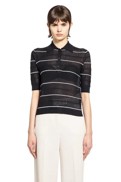 Max Mara Silk And Wool Yarn Jumper In Black