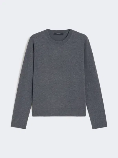 Max Mara Silk And Wool Yarn Jumper In Gray