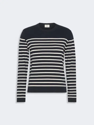 Max Mara Silk And Wool Yarn Sweater In Navy