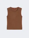 Max Mara Silk And Wool Yarn Top In Brown