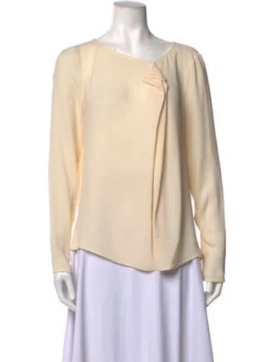 Pre-owned Max Mara Silk Asymmetrical Blouse In Neutrals