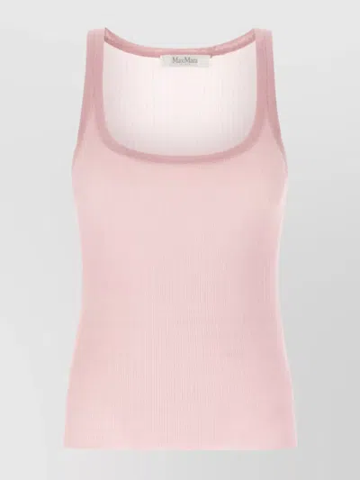 Max Mara Silk Bastia Scoop Neck Top In Pink