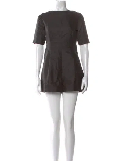 Pre-owned Max Mara Silk Bateau Neckline Jumpsuit In Black