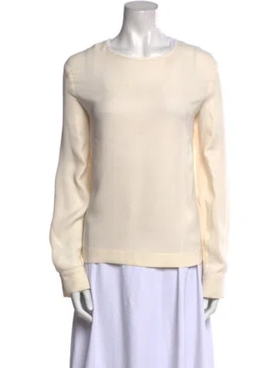 Pre-owned Max Mara Silk Bateau Neckline Sweatshirt In Neutral