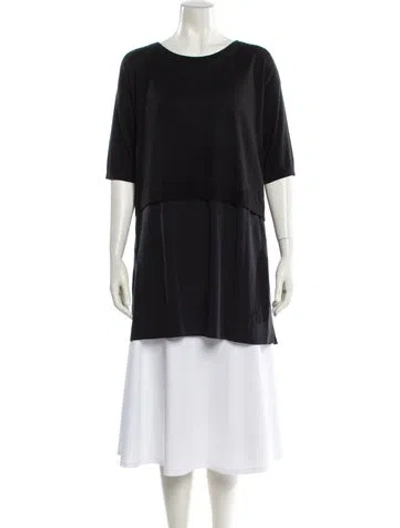 Pre-owned Max Mara Silk Bateau Neckline Tunic In Black