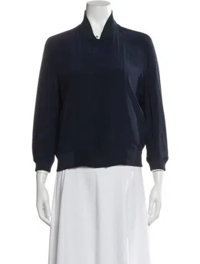 Pre-owned Max Mara Silk Blazer In Blue