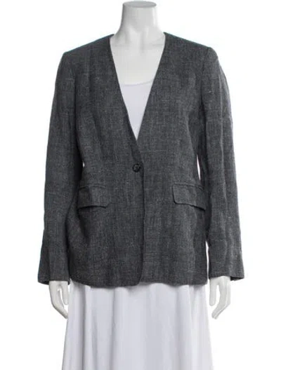 Pre-owned Max Mara Silk Blazer In Blue
