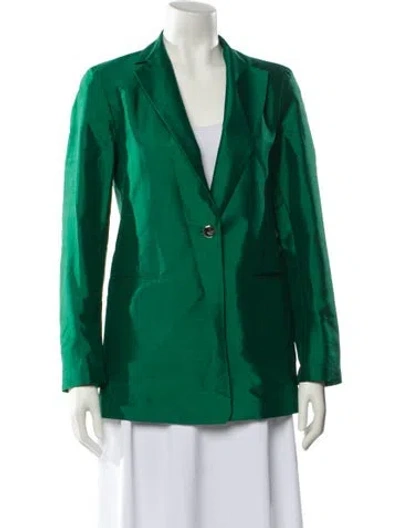 Pre-owned Max Mara Silk Blazer In Green