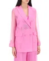 Max Mara Negrar Double Breatesd Jacket In Pink