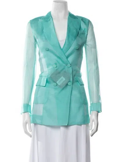 Pre-owned Max Mara Silk Blazer W/ Tags In Blue