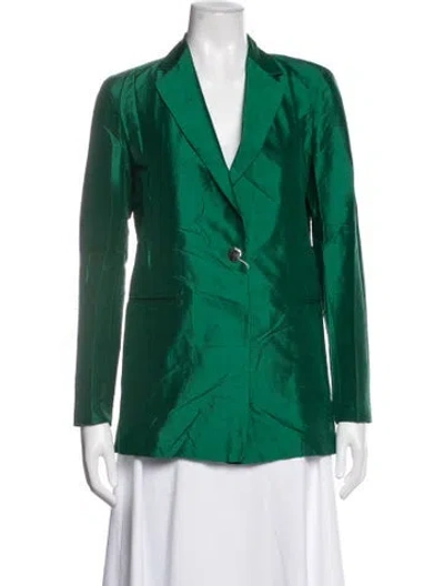 Pre-owned Max Mara Silk Blazer W/ Tags In Green