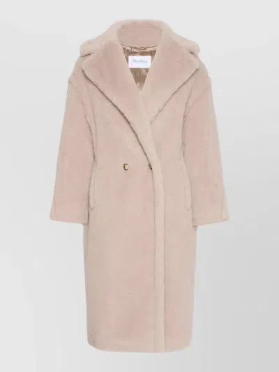 Max Mara Silk Blend Faux Fur Jacket In Neutral