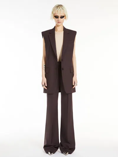 Max Mara Silk-blend Jersey Vest Top In Brown