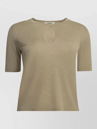 Max Mara Silk Blend Knit Round Neck Sweater