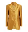 Max Mara Silk-blend Metallic Blazer In Brown