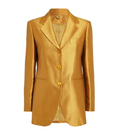 MAX MARA SILK-BLEND METALLIC BLAZER