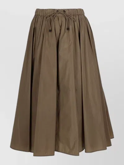 Max Mara Lonza Midi Skirt In Relaxed Silky Blend In Brown