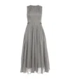 Max Mara Silk-blend Organza Midi Dress In Gray