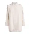 Max Mara Silk-blend Shirt Jacket In Gray
