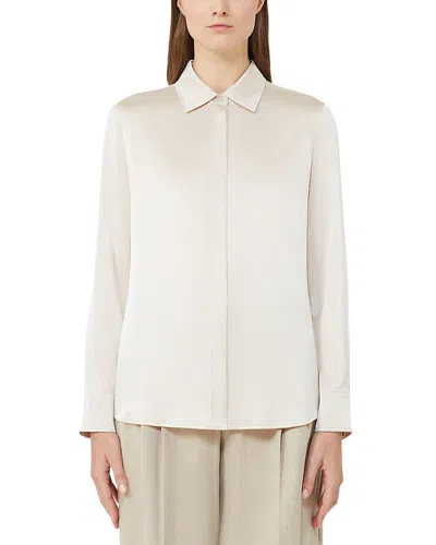 Max Mara Silk Blend Shirt In Neutral