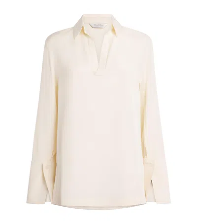 Max Mara Silk-blend Shirt In White