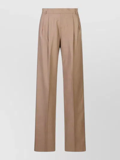 Max Mara Silk Blend Straight-leg Suit Trousers In Pink