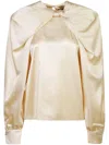 Max Mara Silk Bow-detail Blouse In Nude