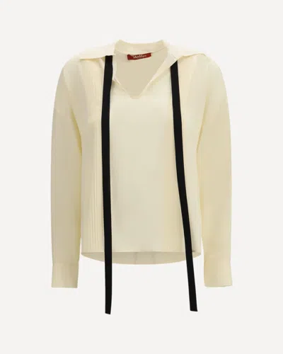 Max Mara Silk Blouse In Neutral