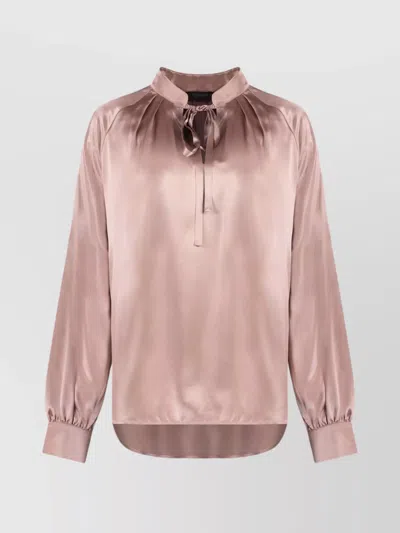 MAX MARA SILK BLOUSE WITH BOW AND TIE NECK
