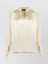 MAX MARA SILK BLOUSE WITH BOW DETAIL AND PLEATED BACK