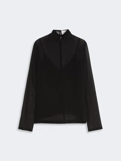 Max Mara Silk Blouse With Camisole In Black