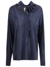 Max Mara Silk Blouse With Deep V-neckline And Tie Detail In Blue