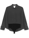 Max Mara Women Silk Bodysuit Shirt In Grey