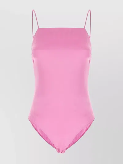 MAX MARA SILK BODYSUIT WITH ADJUSTABLE STRAPS AND BACKLESS DESIGN