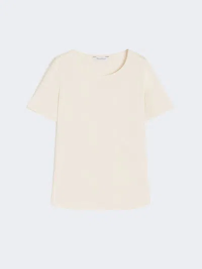 Max Mara Silk Cady T-shirt In Neutral